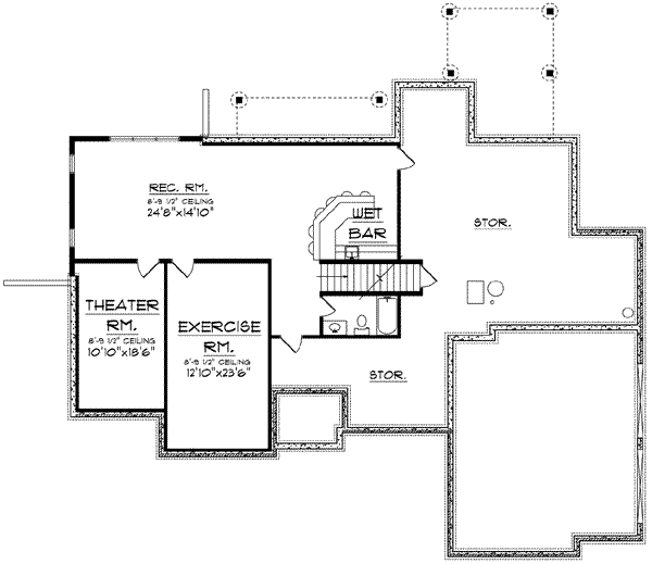 House Plan Design - European Floor Plan - Lower Floor Plan #70-641