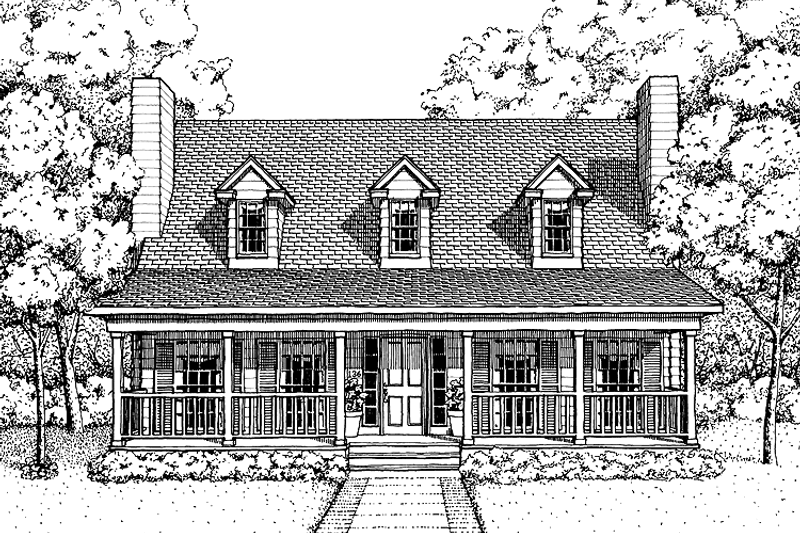 Architectural House Design - Country Exterior - Front Elevation Plan #1051-7