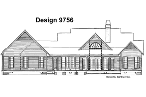 Exterior - Rear Elevation for Country House Plan #929-198 - 4 bed, 2.5 bath