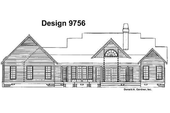 Exterior - Rear Elevation for Country House Plan #929-198 - 4 bed, 2.5 bath