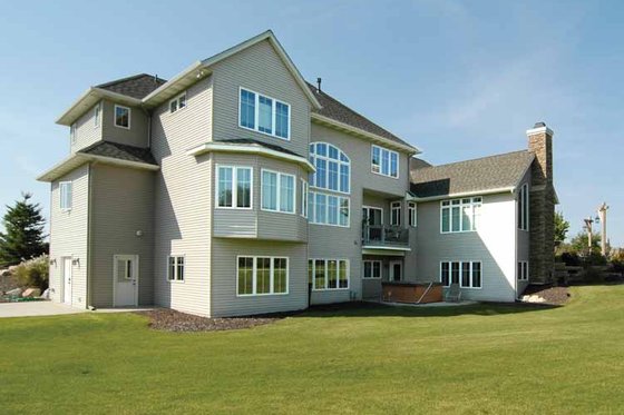 Exterior - Rear Elevation for European House Plan #928-101 - 5 bed, 5.5 bath