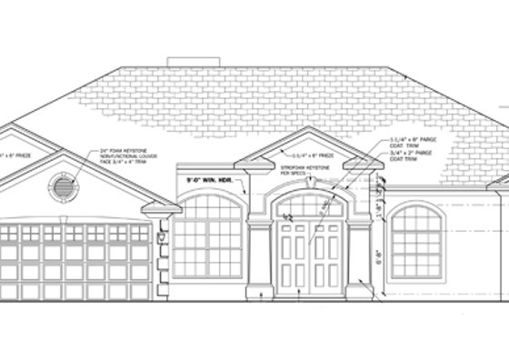 Exterior - Front Elevation 4 for Mediterranean House Plan #1058-44 - 4 bed, 3 bath