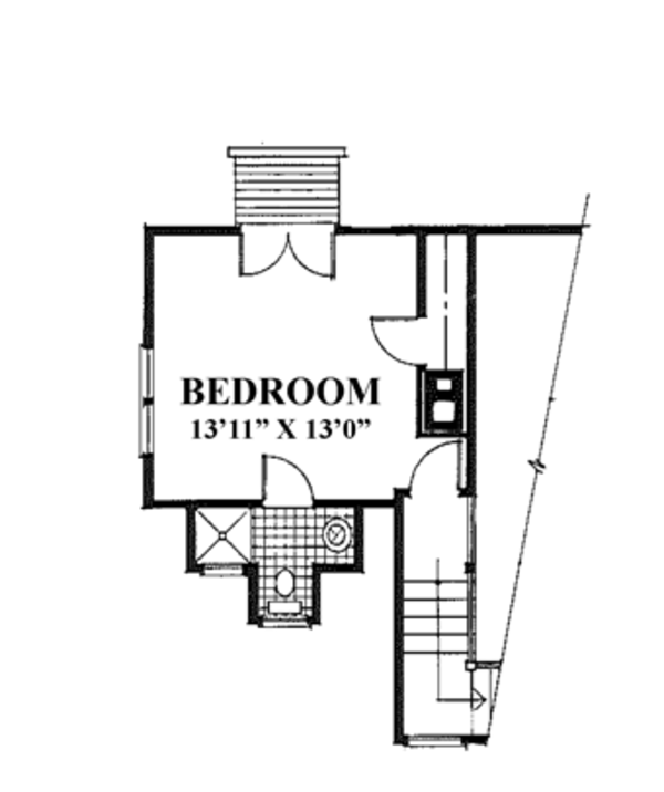 House Design - Country Floor Plan - Upper Floor Plan #961-1
