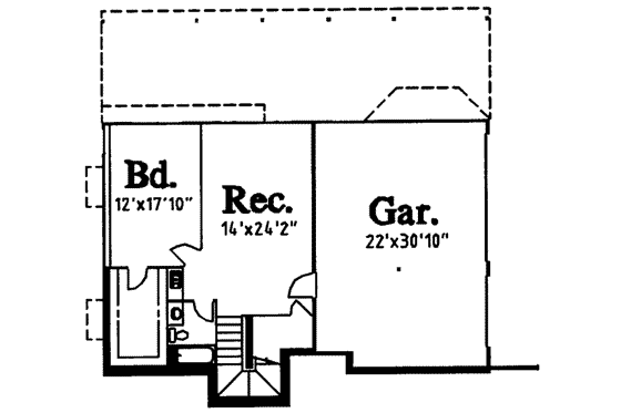 Floor Plan - Lower Floor for Traditional House Plan #303-313 - 5 bed, 3.5 bath