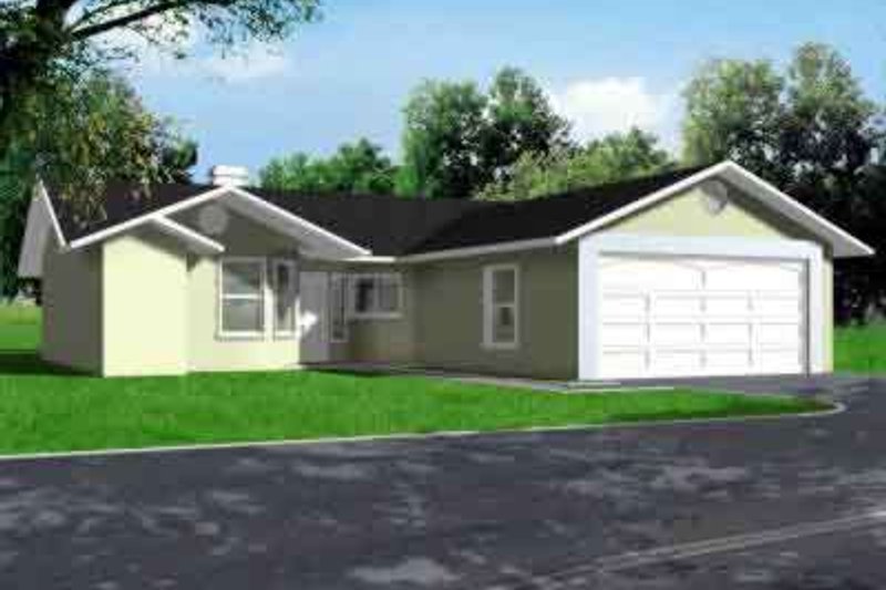 House Blueprint - Ranch Exterior - Front Elevation Plan #1-214