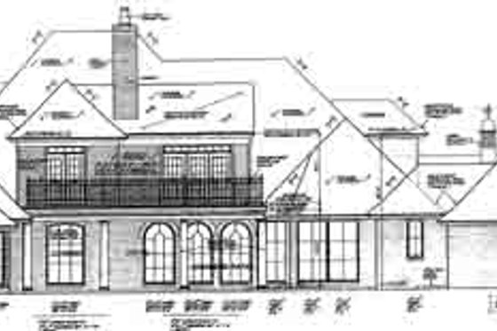 Exterior - Rear Elevation for European House Plan #310-236 - 5 bed, 6.5 bath