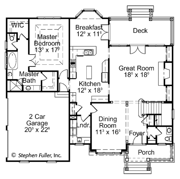 Home Plan - Colonial Floor Plan - Main Floor Plan #429-396