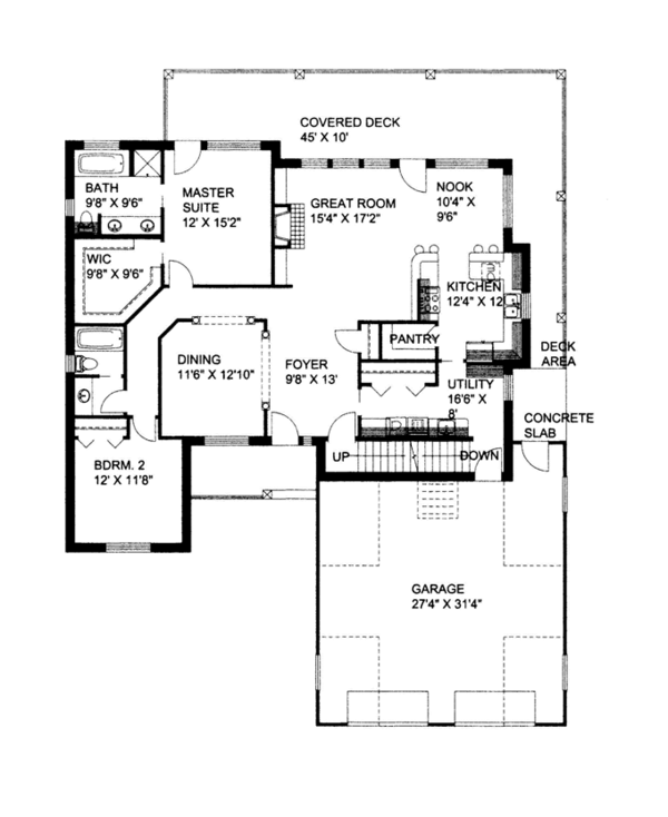 Architectural House Design - Craftsman Floor Plan - Main Floor Plan #117-859