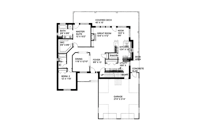 Dream House Plan - Floor Plan - Main Floor for Craftsman House Plan #117-859 - 4 bed, 3 bath