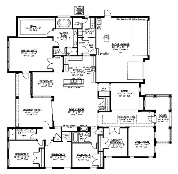 House Blueprint - Traditional Floor Plan - Main Floor Plan #1019-15