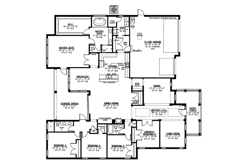 Home Plan - Floor Plan - Main Floor for Traditional House Plan #1019-15 - 5 bed, 3 bath