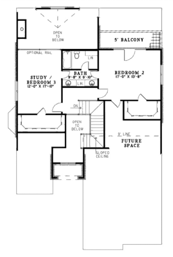 European Floor Plan - Upper Floor Plan #17-2300