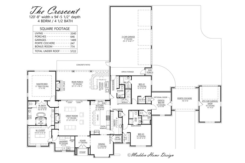 House Plan Design - Floor Plan - Main Floor for European House Plan #1074-64 - 4 bed, 4.5 bath