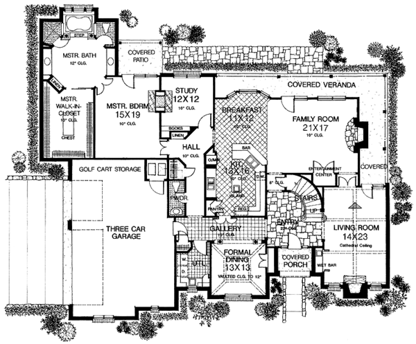 Architectural House Design - European Floor Plan - Main Floor Plan #310-1052