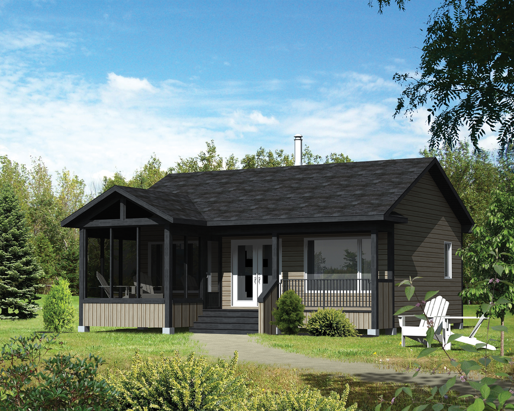 Country Style House Plan - 2 Beds 1 Baths 600 Sq/Ft Plan #25-4357 ...