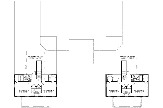 Floor Plan - Upper Floor for Southern House Plan #17-2209 - 3 bed, 2.5 bath