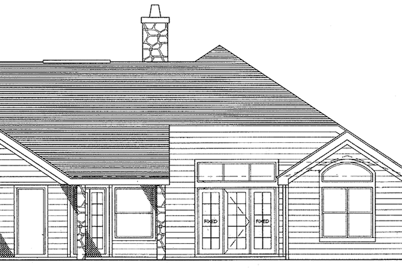 Home Plan - Exterior - Rear Elevation for European House Plan #1007-33 - 2 bed, 2.5 bath