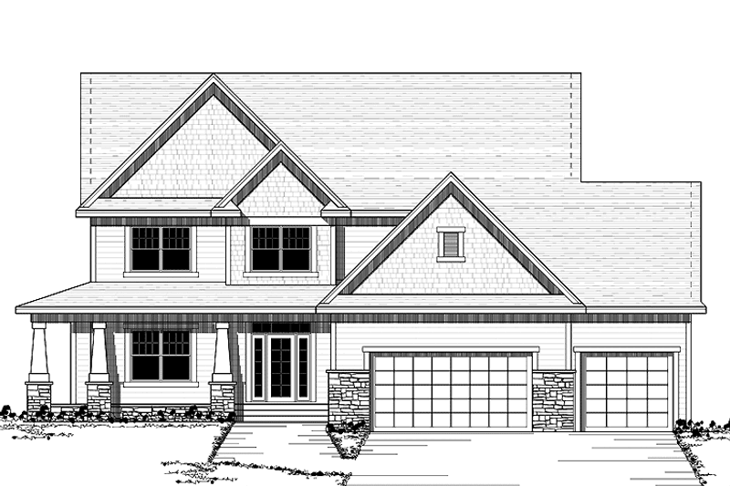 Home Plan - Exterior - Front Elevation 3 for European House Plan #51-647 - 4 bed, 2.5 bath