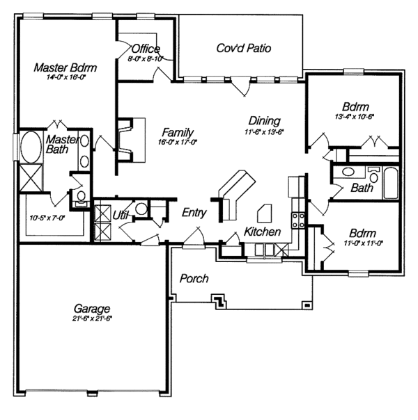 House Blueprint - Traditional Floor Plan - Main Floor Plan #946-2