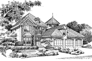 House Design - Exterior - Front Elevation for Country House Plan #417-610 - 4 bed, 2.5 bath