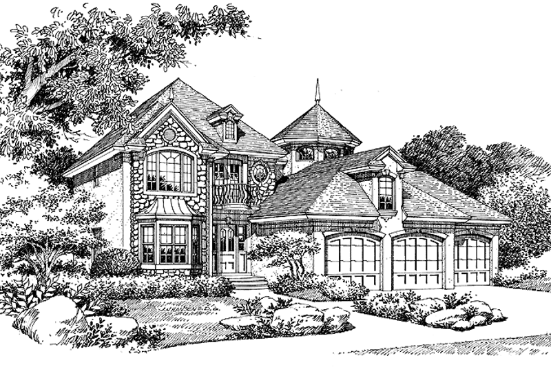 Architectural House Design - Country Exterior - Front Elevation Plan #417-610