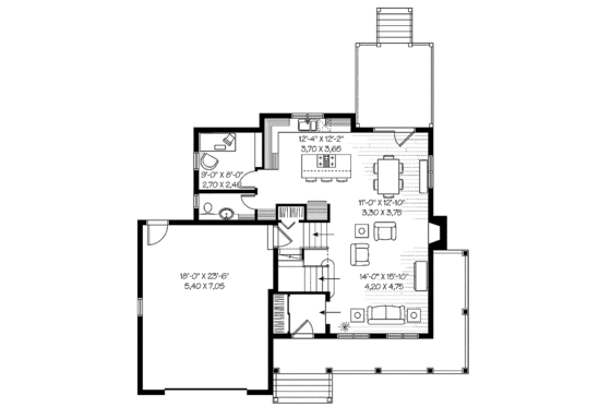 Floor Plan - Main Floor for Country House Plan #23-2443 - 3 bed, 2.5 bath