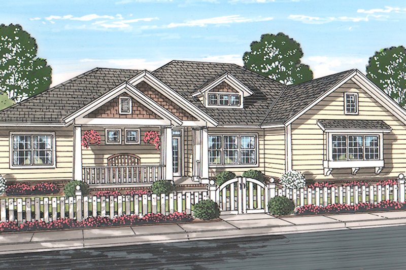 Dream House Plan - Exterior - Front Elevation 3 for Ranch House Plan #513-2159 - 4 bed, 3 bath