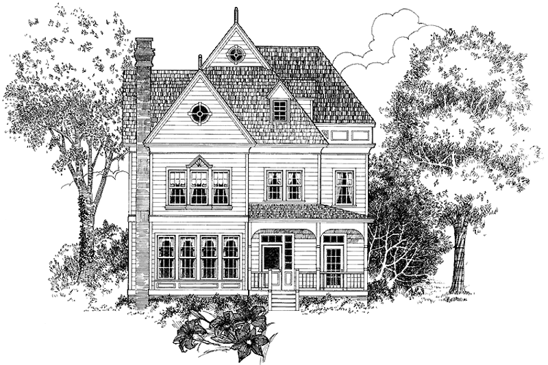 Architectural House Design - Victorian Exterior - Front Elevation Plan #1014-18