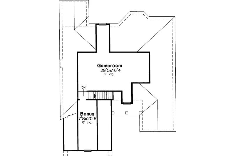 House Blueprint - Floor Plan - Upper Floor for European House Plan #320-535 - 2 bed, 2 bath