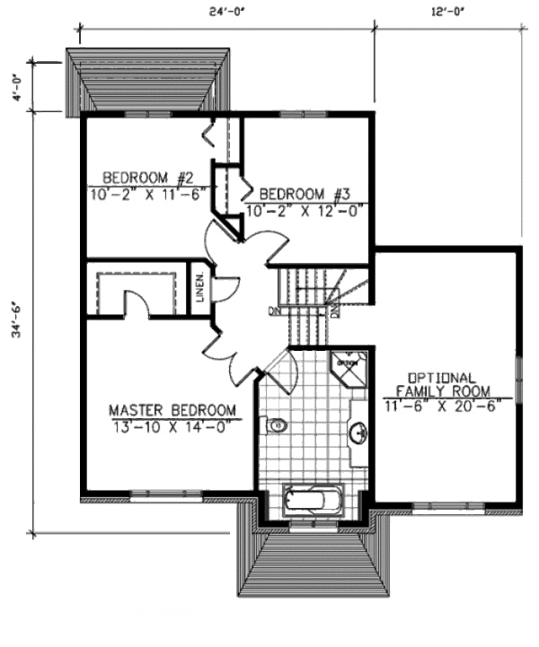 Southern Floor Plan - Upper Floor Plan #138-263