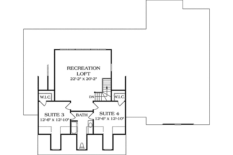 Home Plan - Floor Plan - Upper Floor for Classical House Plan #453-121 - 4 bed, 3 bath