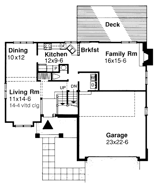 Architectural House Design - Traditional Floor Plan - Main Floor Plan #320-730