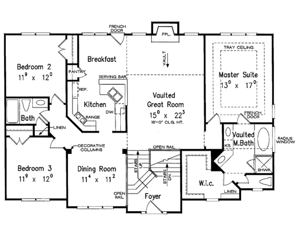 House Blueprint - Colonial Floor Plan - Main Floor Plan #927-460