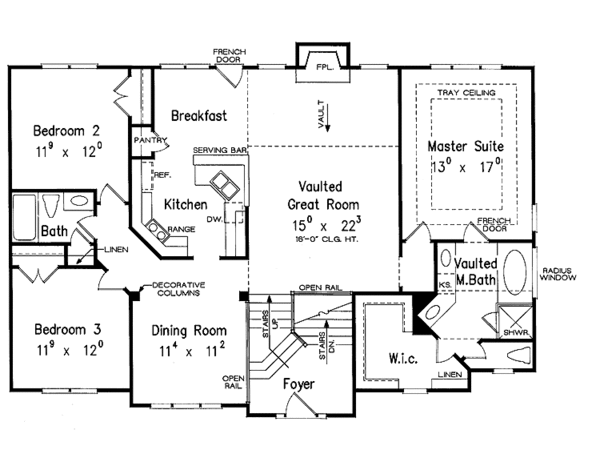 Home Plan - Colonial Floor Plan - Main Floor Plan #927-460