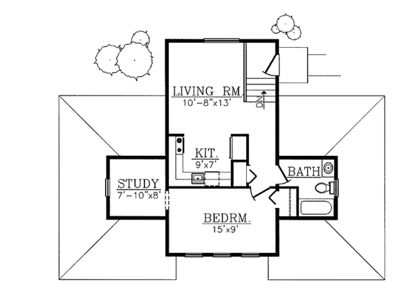 House Design - Bungalow Floor Plan - Upper Floor Plan #72-1145