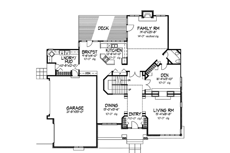 Dream House Plan - Floor Plan - Main Floor for Country House Plan #320-680 - 4 bed, 3.5 bath
