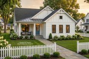 Farmhouse Style House Plan - 3 Beds 2.5 Baths 1457 Sq/Ft Plan #51-1389 Exterior 