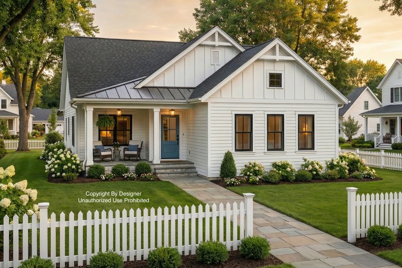 Architectural House Design - Farmhouse Exterior - Front Elevation Plan #51-1389