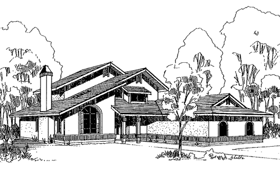 Exterior - Front Elevation 3 for Contemporary House Plan #60-820 - 3 bed, 2 bath