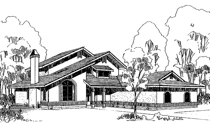 Dream House Plan - Exterior - Front Elevation 3 for Contemporary House Plan #60-820 - 3 bed, 2 bath