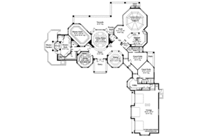 Floor Plan - Main Floor for Mediterranean House Plan #930-100 - 3 bed, 3.5 bath