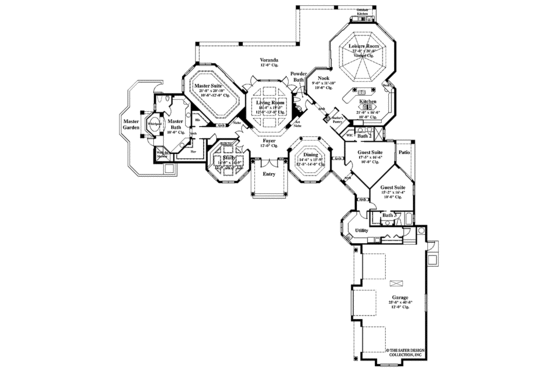 Floor Plan - Main Floor for Mediterranean House Plan #930-100 - 3 bed, 3.5 bath