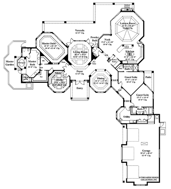 House Plan Design - Mediterranean Floor Plan - Main Floor Plan #930-100