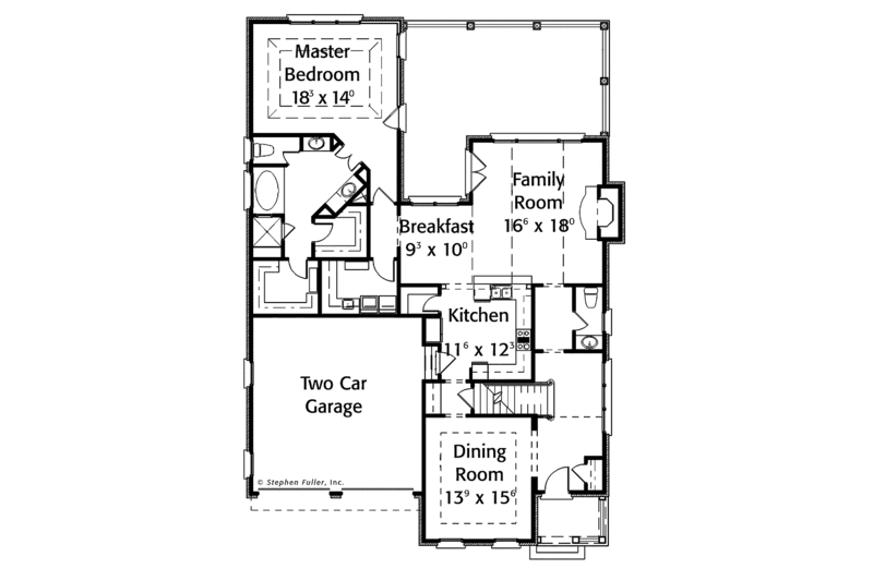 Dream House Plan - Floor Plan - Main Floor for Colonial House Plan #429-326 - 4 bed, 3.5 bath