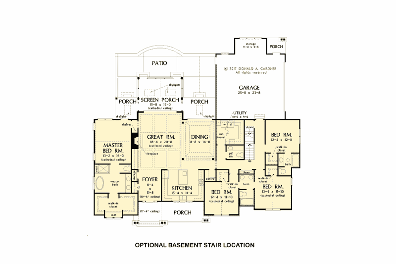 Home Plan - Optional Basement Stair Placement