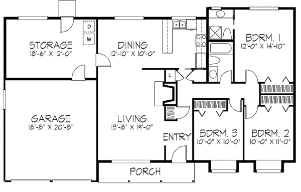 Architectural House Design - Ranch Floor Plan - Main Floor Plan #320-772