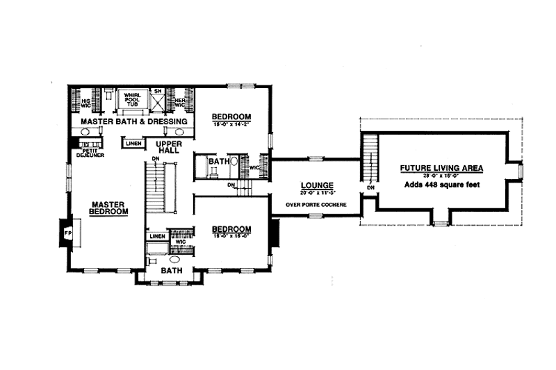 Home Plan - Floor Plan - Upper Floor for Colonial House Plan #1016-18 - 3 bed, 3.5 bath
