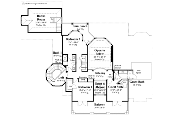 Floor Plan - Upper Floor for Classical House Plan #930-271 - 4 bed, 3.5 bath