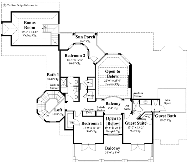Home Plan - Classical Floor Plan - Upper Floor Plan #930-271