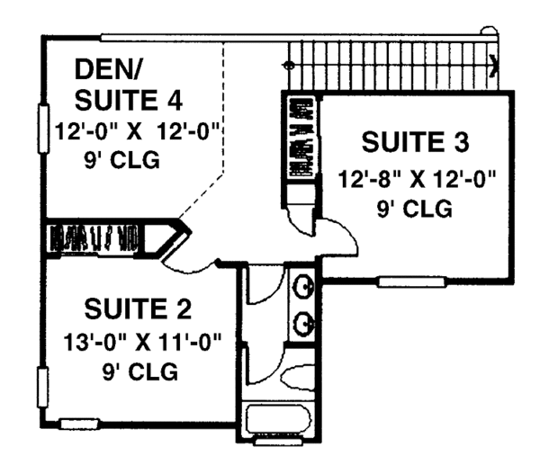 House Plan Design - Mediterranean Floor Plan - Upper Floor Plan #1007-31